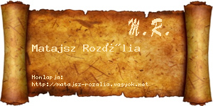 Matajsz Rozália névjegykártya